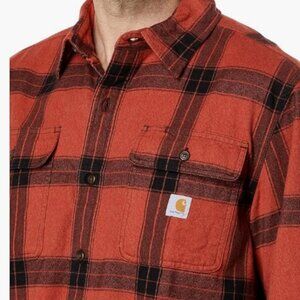 Carhartt Loose Fit Heavyweight Flannel Long Sleeve Plaid Shirt - Size 3XL Tall